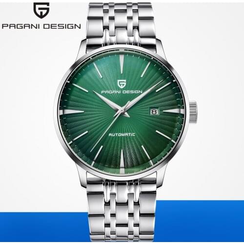 2019 PAGANI DESIGN Fashion Brand Simple Watch Automatic Mechanical Men Wristwatches leather Waterproof Business Mens Green Clock