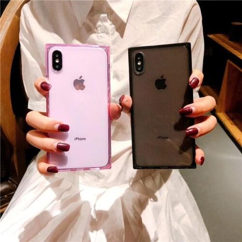 Fashion Drop-Proof Soft Case for iPhone 11 Pro Max Xs XR X 7 8 Plus 6 6s Case Clear TPU Silicone Candy Anti Knock Phone Cover