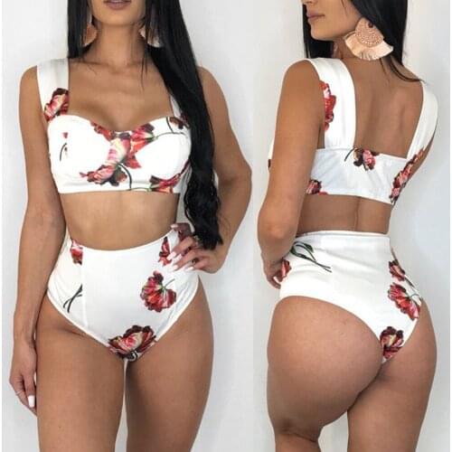 Floral Bikini Sets Women Padded Bra Bandage Set Swimsuit Triangle Swimwear Bathing Suit