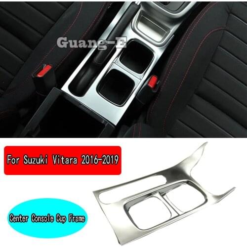 For Suzuki Vitara 2016 2017 2018 2019 Car Cover Stick ABS Chrome Inside Inner Middle Shift Stall Paddles Cup Switch Frame Trim