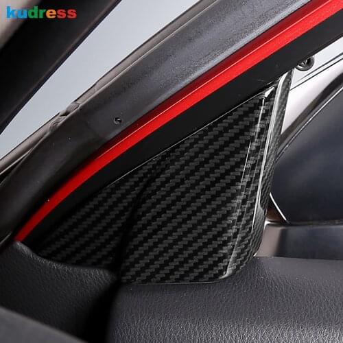 For Toyota Camry 2018 2019 2020 ABS Carbon Fiber Interior Car Front Window Triangle Frame Cover A Column Panel Trims Accessories