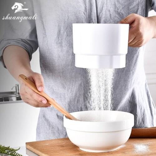 Electric Flour Sieve Cup Shape Food Grade Plastic Baking Tools Multifunction Powder Sifter Icing Sugar Shaker Flour Sifter