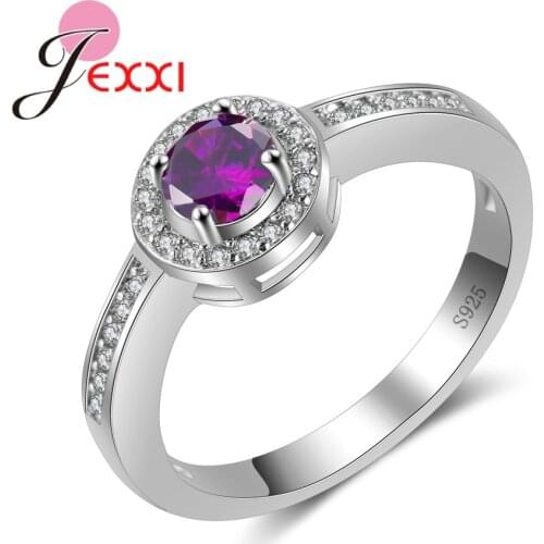 Hot Selling 925 Sterling Silver Engagement Rings Romantic AAA+ Cubic Zirconia Anniversary Jewelry Bijoux Wholesale Price