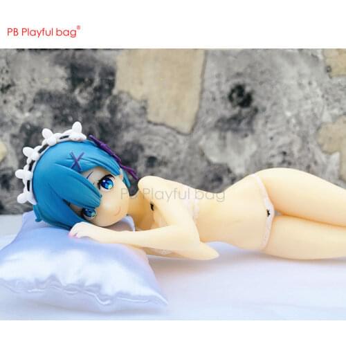 Playful bag Rem in underwear figure Sleeping position Sexy action figure Rem PVC collectible model toys Car decoration HF11