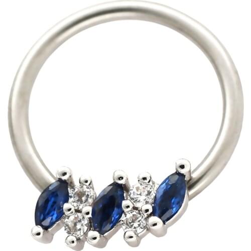 JHJT 16G Nose Hoop Nostril Ring G23 Titanium Cubic Zirconia Nose Septum Helix Cartilage Tragus Ring Piercing Body Jewelry
