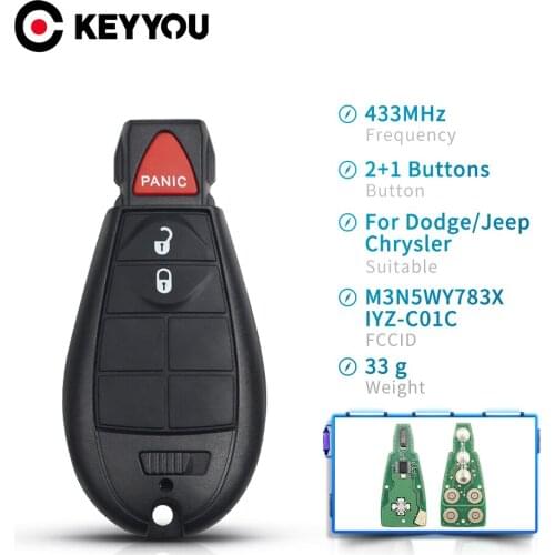 KEYYOU For Chrysler M3N5WY783X IYZ-C01C 433Mhz ID46 Chip Smart Remote Car Key For Chrysler Jeep Grand Cherokee 2008-2012 keys