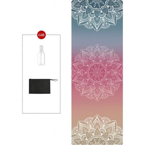 Yoga Mat Natural Rubber Suede Print Ultra-thin Folding Exercise Portable Non-slip Soft Comfortable Fitness Gymnastic Pilates Mat