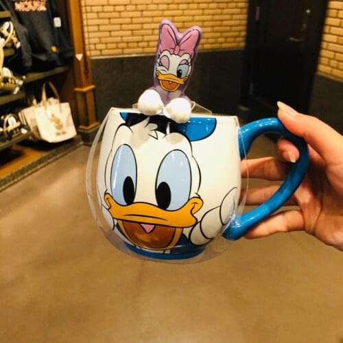 New Style Creative Disneyland Donald Duck Cup Duck Cup with Spoon Duck Cup with Lid Large Capacity Mug Ceramic Mug AG2155