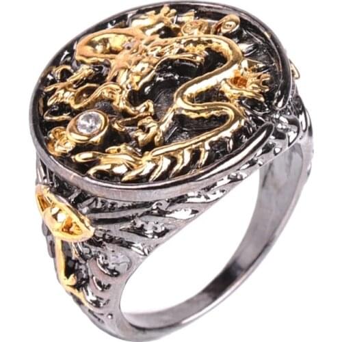 Fashion Men Ring Domineering Dragon Punk Rock Rings Vintage Alloy Bands Christmas Party Gift For Men Jewelry Accessories