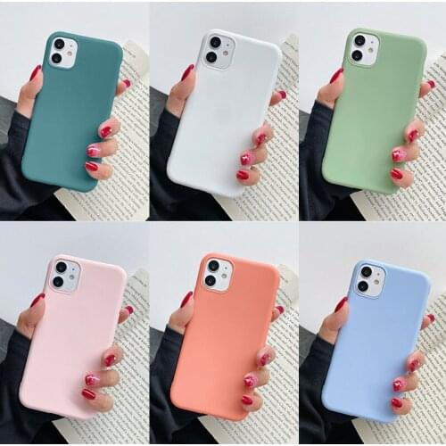 Soft Silicone Phone Case For iPhone 11Pro Max X XS Max XR Cover Coque For iPhone 7 6 6s 8 Plus 12 Mini SE 2020 Candy Color Cases