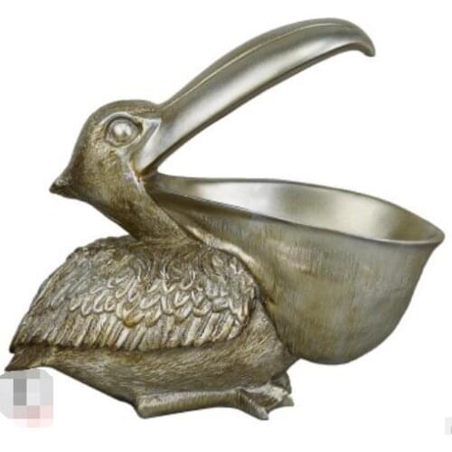 Soft decoration living room door key storage cabinet shoe entrance decoration The pelican statue home decoration accessories
