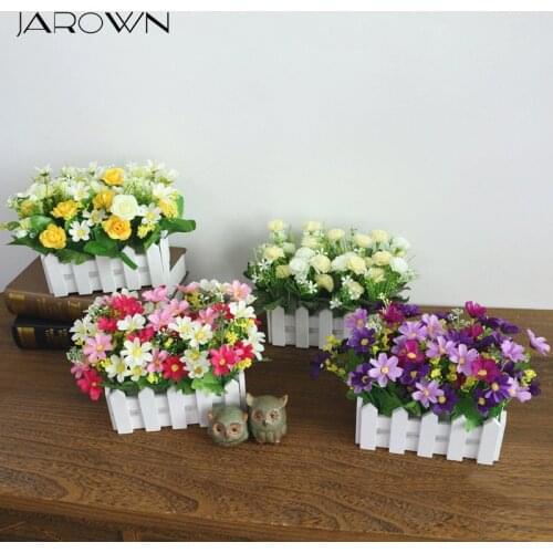 JAROWN Simulation Flower Set Home Living Room Window Lay Wedding Decoration Restaurant Cafe Decorate Fake Flower Pot Landscape