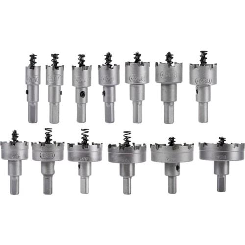 ANENG 13pcs/set 16 18 20 22mm Carbide Tip TCT Drill Bit Hole Saw Set Stainless Steel