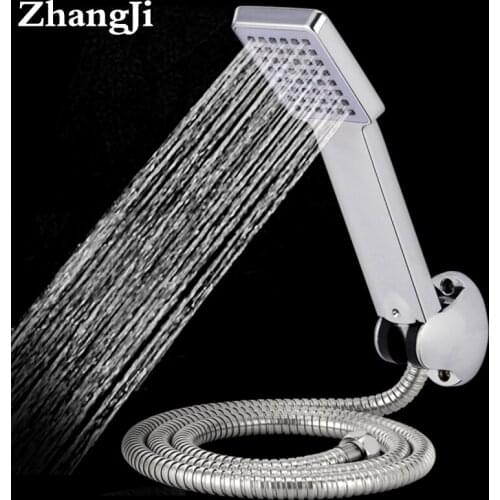 Zhangji Air Kinetic Energy Abs Showerheads System Pressurized Head Shower Top Square Water Saving Handheld Shower Head Set