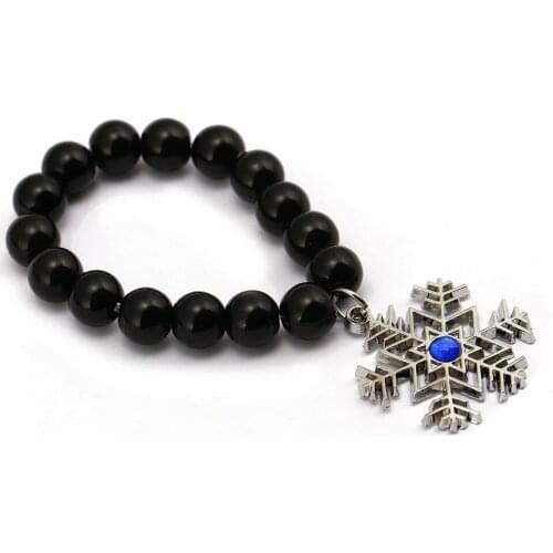 Natural Oxy Stone 10mm Snowflake Beads Bracelets Buddha Bracelet Elastic Chains Bracelets Bangle For Women Men