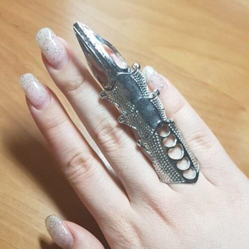 Punk Knight Skull Armour Knuckle Midi Finger Rings For Women Gothic Gold Alloy Adjustable Ring Party Jewelry