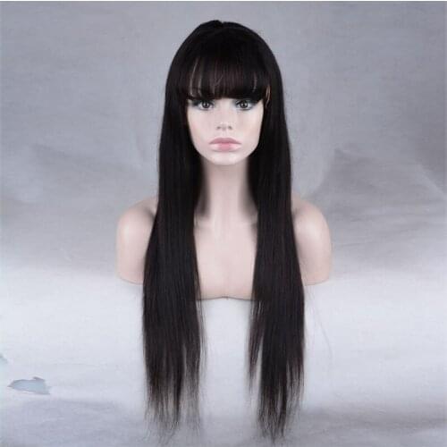 16" Silky Straight #1B hd Lace Front Wigs 100% Indian Remy Human Hair wigs for women