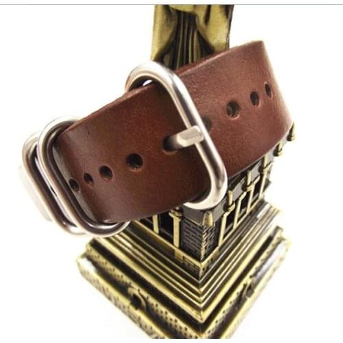 1PCS High quality 18MM 20MM 22MM Nato strap genuine leather dark coffee color Watch band NATO straps zulu strap watch strap-4501