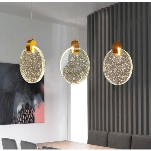 Modern Crystal pendant lamp Creative Single head hanging pendant light for Bar Kitchen Dining Room with led indoor lighting