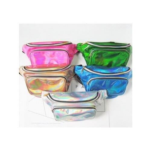 By dhl or ems 100pcs Thighbags fanny pack for women PU laser waist bag holographic leg bag leather for womens Belt