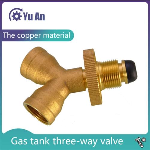 Gas Tank Three-way Valve One Branch Two Way Liquefied Gas Stove Gas Bottle Connection Port Switch Valve Shunt Connector