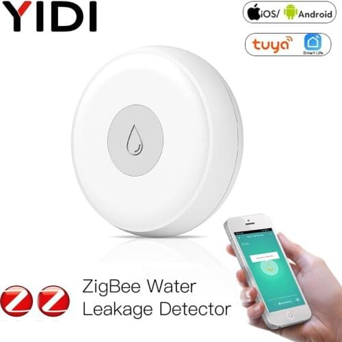 ZigBee Smart Flood Sensor Water Leakage Detector Flood Overflow Alert Security Alarm System Tuya/Smart Life App Remote Control