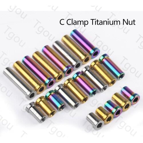 Tgou Recessed M6 Ti Nut Full Length 13/15/17/23/25/31.5/33/35mm for Road Bicycle Brake Caliper C Clamp Fix