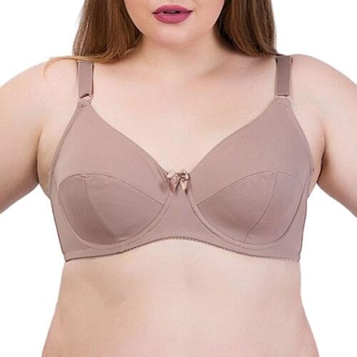 Dropship Women Big Size Underwire Unlined Bra Minimizer Brassiere Sexy Lingerie Solid 36 38 40 42 44 46 48 C E