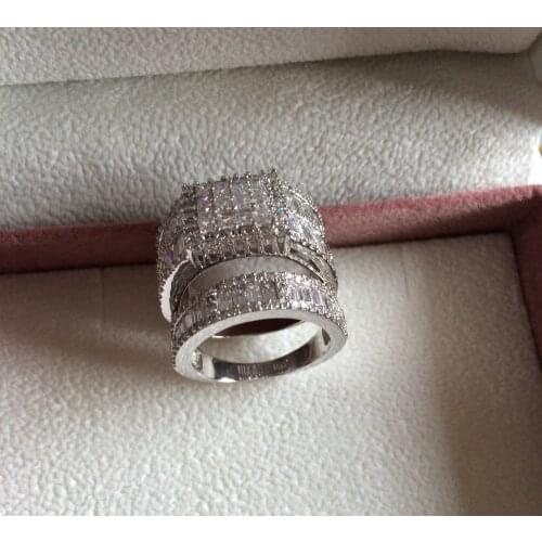 Fashion ring for women 2016 white gold wedding rings with AAA cubic zirconia free shipping
