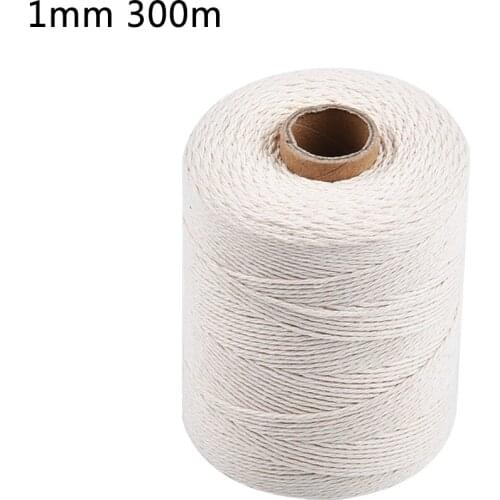 1~3mm Natural Beige Cotton Twisted Cord Rope Artisan Macrame String DIY UK