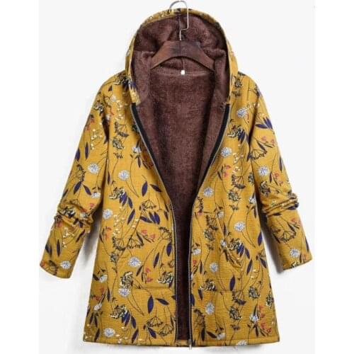 2021 Winter New Womens Cotton Padded Jacket Cotton Hemp Plush Thickened Cotton Clothes Hooded Warm Cotton Jacket Coat Em