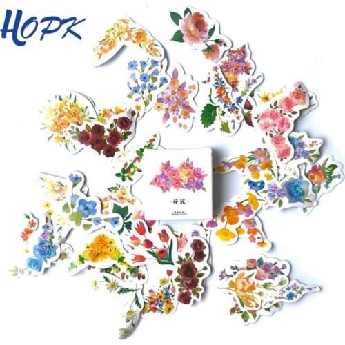 45pcs/set Cute One Person Travel Flower Stickers Kawaii Cactus Food Scrapbooking Planner Stickers DIY Diary Stationery