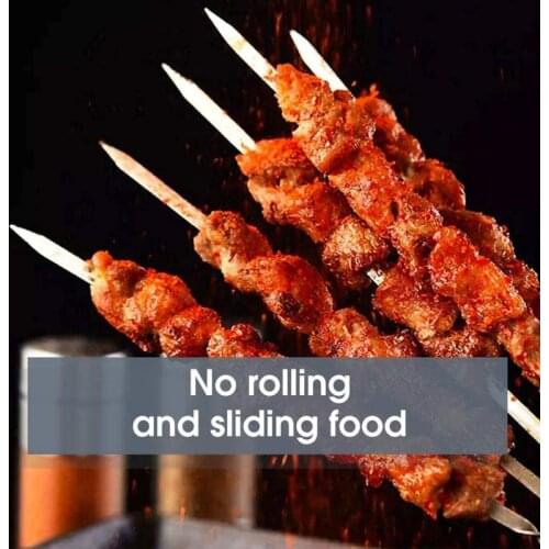 35cm Reusable BBQ Skewer Long Handle Shish Kebab Barbecue Grill Stick Metal BBQ Fork Stainless Steel Outdoors Grill Needle 50Pcs