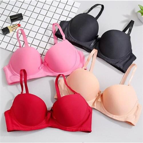 Seamless Bow Bras For Women Lingerie Sexy Bra Push Up Bralette A B Cup Underwire Brassiere Soft Female Intimates Underwear