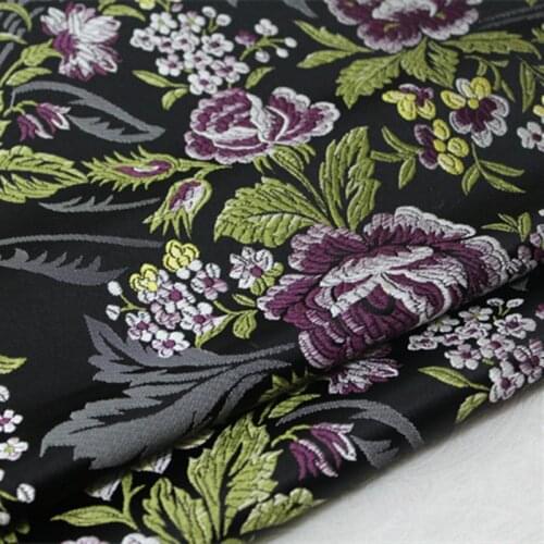 CF558 Peony Jacquard Brocade Red/Blue/Black Fabric Chinese Wedding Fabric Chinese Brides Dress Clothes Patchwork Fabric For Sew