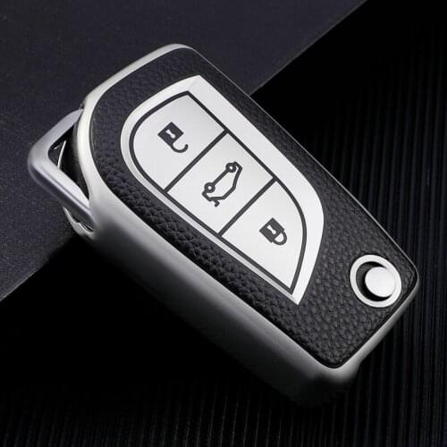 TPU Leather Grain Car Key Cover Case Protective Shell for Toyota Auris Corolla Avensis Verso Yaris Aygo Scion TC IM Camry RAV4