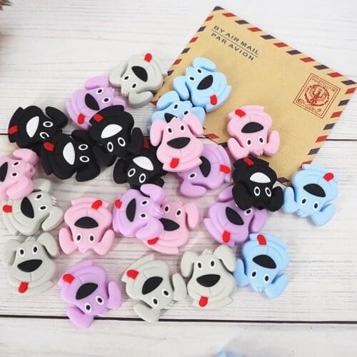 Chenkai 10PCS Silicone Sheep Dog Teether Baby Cute Cartoon Chewable Pacifier For DIY Smoothing Teething Accessories BPA Free
