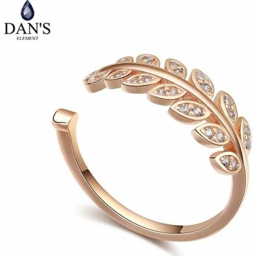 DANS Real Austrian Crystals Brand AAA Zirconia Micro Inlays Fashion Ring for women New Geometric 112053rose