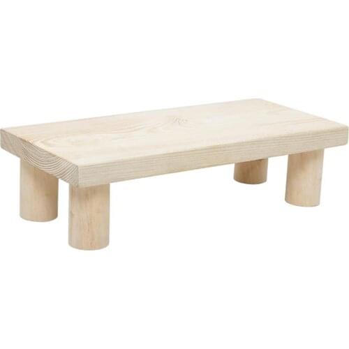 Wood Step Stool Seniors Toddlers Office Indoor Outdoor Bed Side Furniture With 4 Legs Stepladder Mini Bedroom Home Rectangle