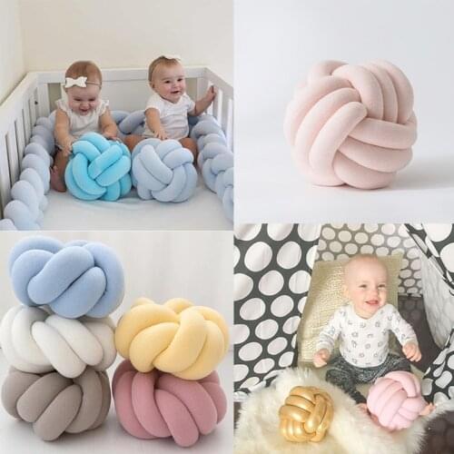 Baby Photography Props Pillow Knitting Knot Newborn Crib Knot Braid Pillow Room Creative Ball Photo Studi Accessories Bed Bumper
