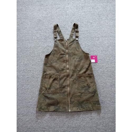 Summer women fashion slim water wash camouflage denim overalls female trendy jean cotton casual dress