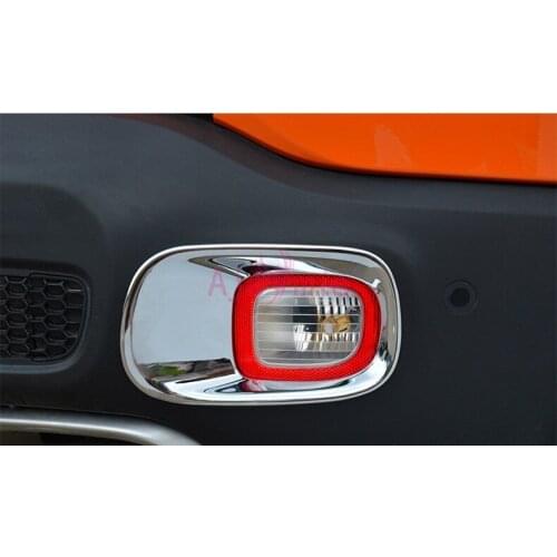 Chrome Car Styling Rear Fog Lamp Cover Light Overlay Trims Frame Panel Kit Plate 2016 2017 2018 For Jeep Renegade Accessories