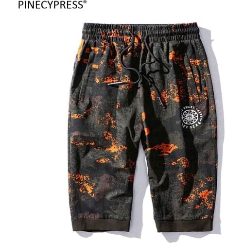 Camouflage Big Size L-8XL Knee Length Man Short Pants Cotton Male Pockets Elastic String Waist Military Casual Men Shorts