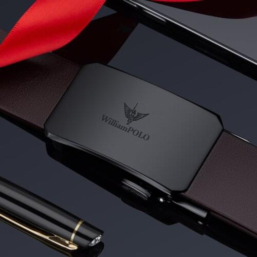 Leather automatic buckle belt business dress mens belt fashion personalized trouser belt