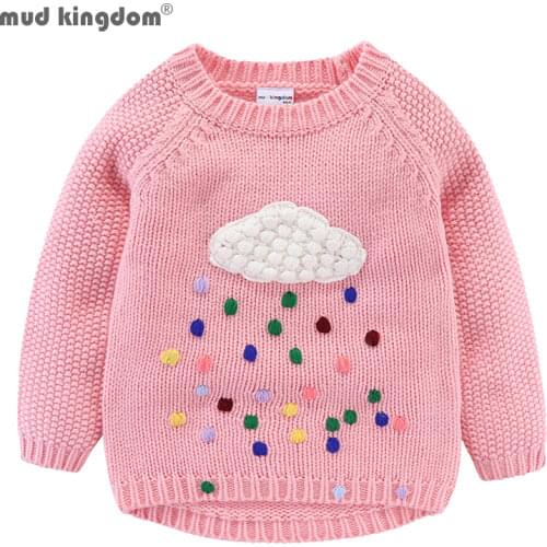Mudkingdom Girls Sweater Colorful Cloud and Rains Knitted Clothes for Girls