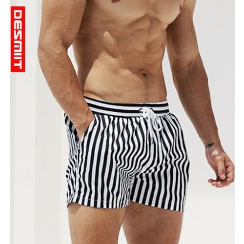 Desmiit Swimwear Men Swim Trunks Striped Swimming Shorts Quick Dry Swimsuit Man Beachwear Surfing Shorts plus size sunga