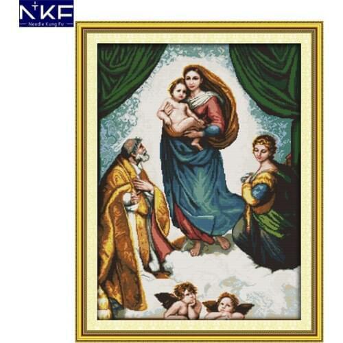 NKF Goddess Cross Stitch Pattern Needlework Religion Cross Stitch Kit Embroidery Cross Craft Chinese Cross Stitch for Home Decor