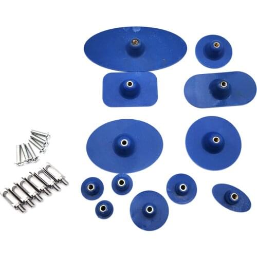 12pcs Durable Extra Large Blue Glue Tabs Paintless Dent Repair Tools Remover Set