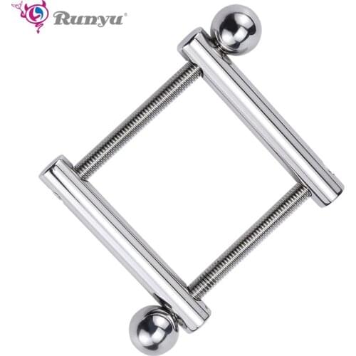 Stainless steel penis bondage lock cock resistant ring male metal scrotum stretcher delay ejaculation bdsm sex toy man