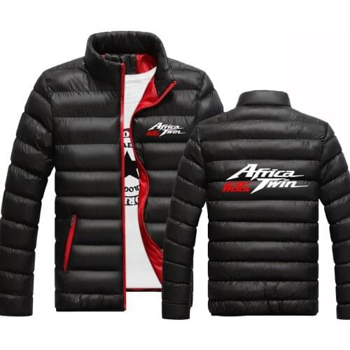 New Men Africa Twin Crf 1000 L Print Custom Cotton Mens Comfortable Winter Warm jackets Solid Color Decal Zipper Coats